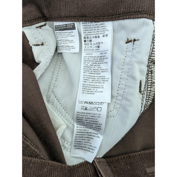 Levi's Wedgie Straight Corduroy Pants 34x28 Brown Button Fly High Rise Premium - Picture 7 of 11